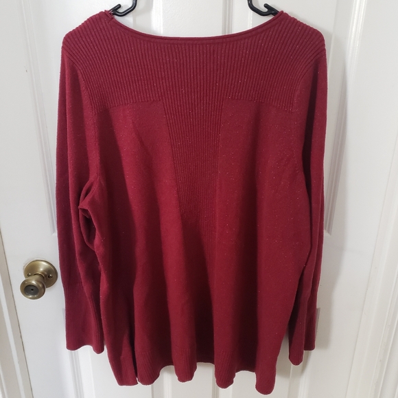 ⭐Apt 9 Womens Maroon Burgandy Wine Colored Knit Sweater Plus Size 1X - Picture 6 of 8